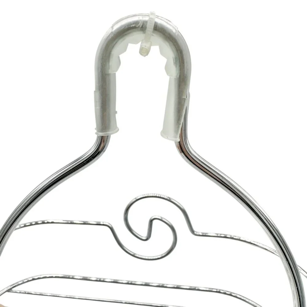 3-Tier Silver Chrome Shower Caddy Hooks & Swirl Design For Bathroom Organization